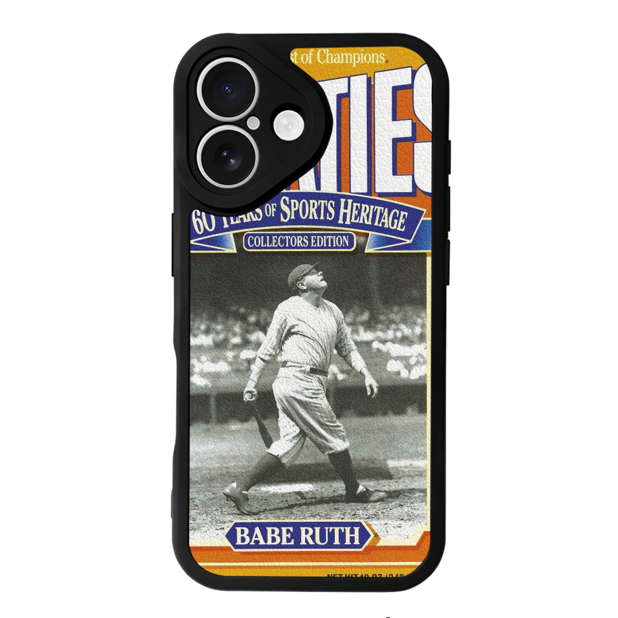 Babe Ruth 41 IPhone 16 Silicone Leather Case – UV Print, Lambskin Texture – Perfect Fit, Wireless Charging Compatible, Scratch Resistant, Precise Cutouts – Stylish Protection For IPhone 16